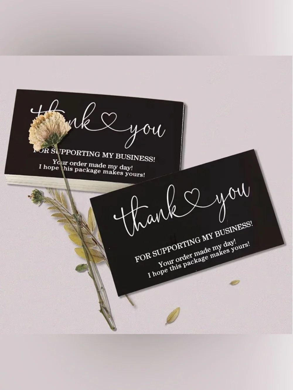 200 bulkThank You Kraft Business Cards - Black & whiteThank You Notes